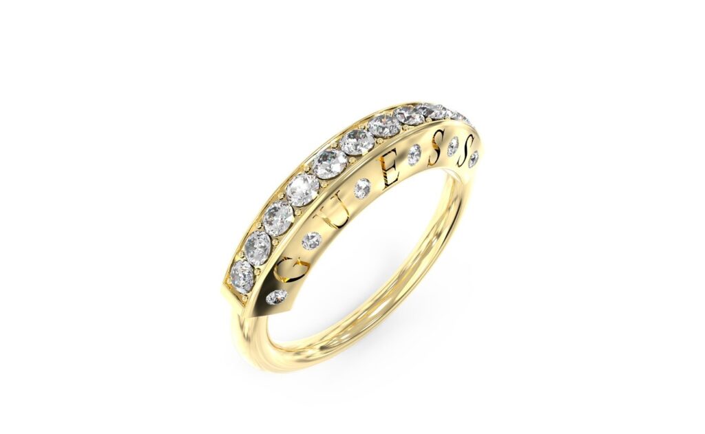 GUESS ΔΑΧΤΥΛΙΔΙΜΕ ΠΕΤΡΕΣ ΧΡΥΣΟ